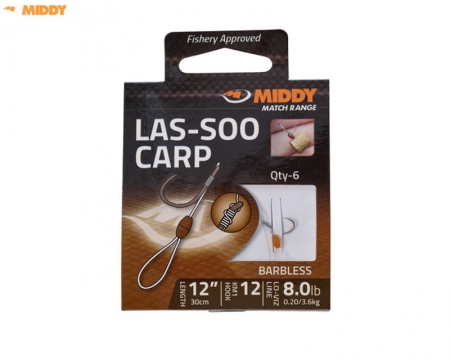 Middy Lassoo Carp Hooks To Nylon Barbless