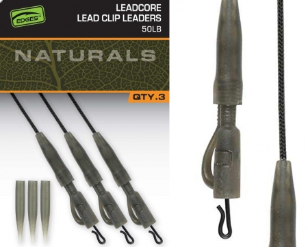 Fox Natural Leadcore PG Lead Clip Leaders 50lb