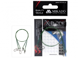 Mikado Stahlvorfach - Wirbel+Safety Snap 25cm 15kg green